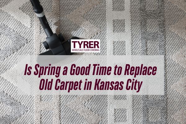 cleaning the carpet with a caption Is Spring a Good Time to Replace Old Carpet in Kansas City