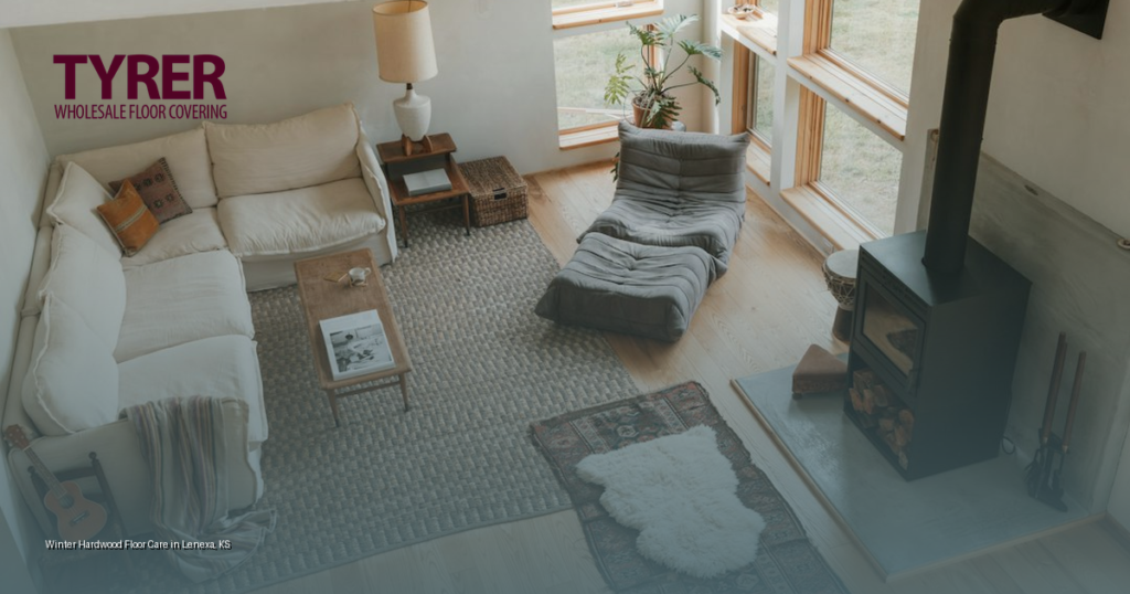 Warm hardwood flooring in a Lenexa, KS home during a cold, dry winter